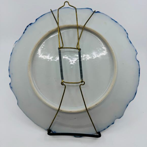 Nippon Cobalt/Gold/Green/Pink Porcelain Ceramic VTG Plate Purple Flowers Floral - Picture 2 of 7